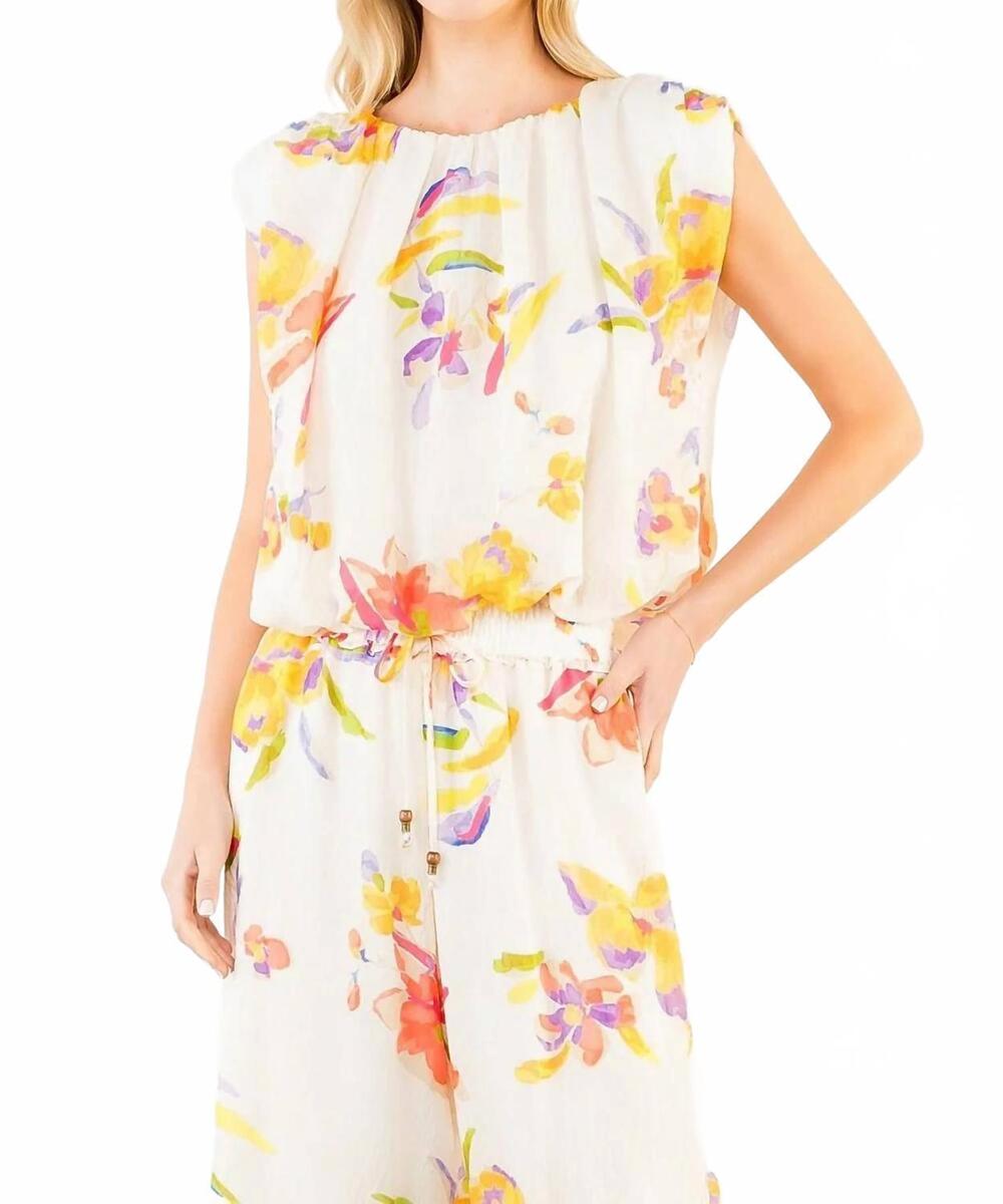 NEW THML blossom blouse in citrus